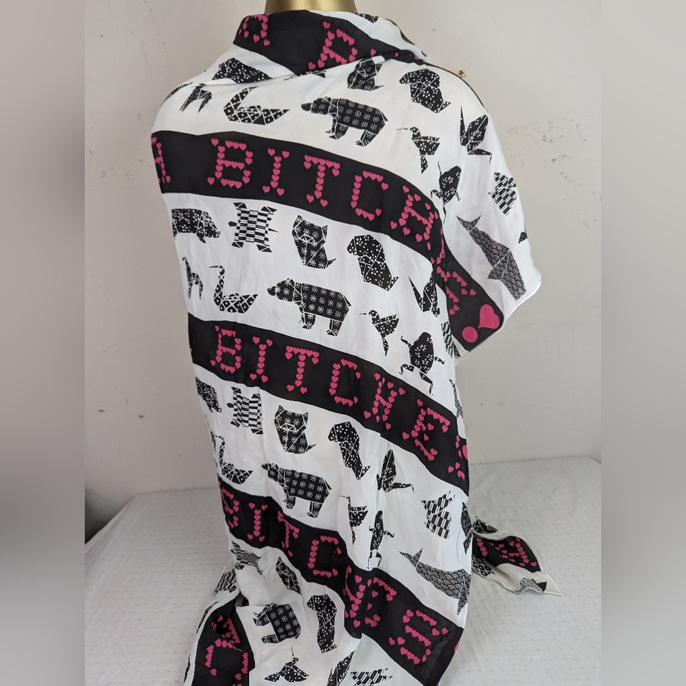 Konichiwa Bitches scarf featuring Origami Animal Graphics